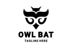 combinaison hibou et chauve-souris sur fond blanc, création de logo de modèle vectoriel modifiable