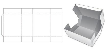 modèle de découpe de boîte d'emballage pliée en carton vecteur