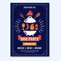 Vecteur d&#39;affiche de fête barbecue