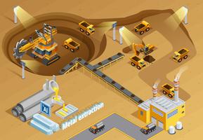 Illustration isométrique des mines vecteur