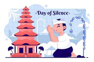 concept de jour de silence nyepi vecteur