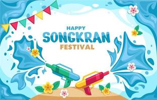 concept de fond joyeux festival de songkran vecteur
