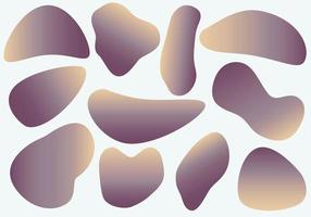 formes abstraites de dégradé liquide beige violet. un ensemble d'éléments graphiques modernes. modèle de formes organiques liquides. vecteur