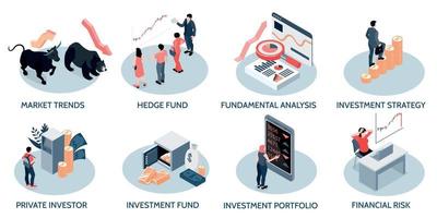 concept isométrique d'investissement vecteur