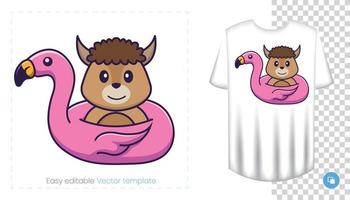 personnage de mouton mignon. impressions sur t-shirts, sweat-shirts, étuis pour téléphones portables, souvenirs. illustration vectorielle isolée sur fond blanc. vecteur