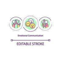 icône de concept de communication émotionnelle. développement du comportement de l'enfant idée abstraite fine ligne illustration. interaction positive avec la mère. dessin de couleur de contour isolé de vecteur. trait modifiable vecteur