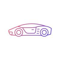 icône de vecteur linéaire dégradé supercar. véhicule de sport de luxe haute performance. voiture exotique. automobile de classe mondiale. hypercar. symbole de couleur de ligne mince. pictogramme de style moderne. dessin de contour isolé de vecteur