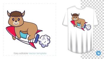 personnage de mouton mignon. impressions sur t-shirts, sweat-shirts, étuis pour téléphones portables, souvenirs. illustration vectorielle isolée sur fond blanc. vecteur