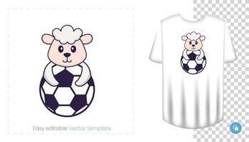 personnage de mouton mignon. impressions sur t-shirts, sweat-shirts, étuis pour téléphones portables, souvenirs. illustration vectorielle isolée sur fond blanc. vecteur