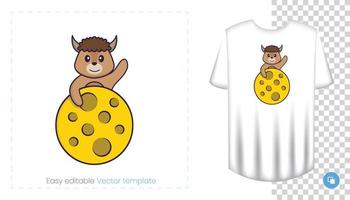 personnage de mouton mignon. impressions sur t-shirts, sweat-shirts, étuis pour téléphones portables, souvenirs. illustration vectorielle isolée sur fond blanc. vecteur