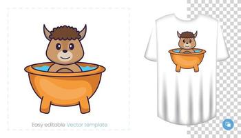 personnage de mouton mignon. impressions sur t-shirts, sweat-shirts, étuis pour téléphones portables, souvenirs. illustration vectorielle isolée sur fond blanc. vecteur