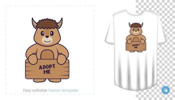 personnage de mouton mignon. impressions sur t-shirts, sweat-shirts, étuis pour téléphones portables, souvenirs. illustration vectorielle isolée sur fond blanc. vecteur