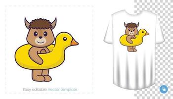 personnage de mouton mignon. impressions sur t-shirts, sweat-shirts, étuis pour téléphones portables, souvenirs. illustration vectorielle isolée sur fond blanc. vecteur