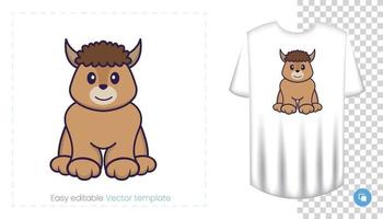 personnage de mouton mignon. impressions sur t-shirts, sweat-shirts, étuis pour téléphones portables, souvenirs. illustration vectorielle isolée sur fond blanc. vecteur