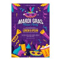 affiche de la fête de la musique du mardi gras vecteur