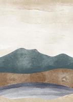 paysage de montagne abstrait, design minimaliste. aquarelle abstraite. illustration de fond de vecteur. vecteur