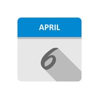 6 avril Date sur un calendrier d&#39;une journée vecteur