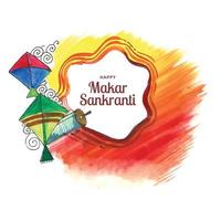 joyeux makar sankranti carte de vœux conception du festival inde vecteur