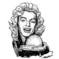 Surakarta, Indonésie - 2 décembre 2021, Marilyn Monroe potrait iillustration sur fond blanc vecteur