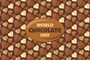 bannières de la journée mondiale du chocolat avec texte et fond de dessert savoureux vecteur