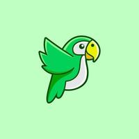 création de logo perroquet oiseau amusant mouche vecteur