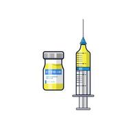 injection de vaccin pour covid-19 ou coronavirus. style de design plat de vecteur d'injection, illustration de tube de vaccin covid-19