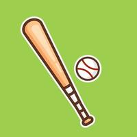 bâton de baseball et style simple de baseball, vecteur de baseball, conception isolée de baseball