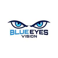 création de logo de vision des yeux bleus vecteur