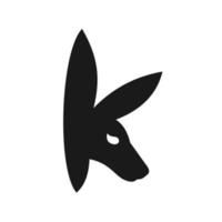 logo k initial pour la conception de logo kangourou vecteur