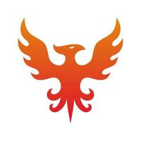 conception de logo de phoenix de flamme de feu brûlant de mouche vecteur