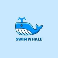 inspiration de conception de logo de dessin animé petit bébé baleine vecteur