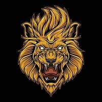illustration du logo de la mascotte de la tête de lion vecteur