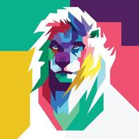 illustration de lion coloré vecteur