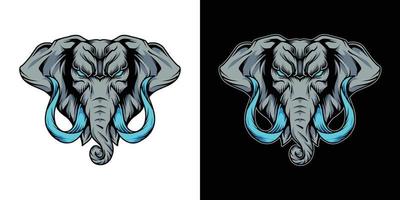 illustration du logo de la mascotte tête d'éléphant vecteur