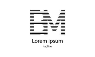 création de logo de typographie simple vecteur lettre initiale bm