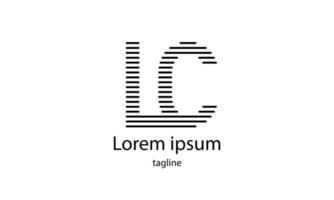 lettre initiale de vecteur lc création de logo typhographie simple