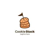 pile de biscuits cookie tower logo icône symbole illustration vectorielle vecteur