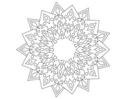 art du mandala, noir et blanc, conception royale, art de la page à colorier, ancien vecteur