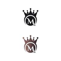 lettre de couronne de luxe marque m lettre modèle vectoriel logo