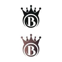 lettre de couronne de luxe marque b lettre modèle vectoriel logo