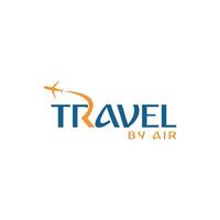 vecteur gratuit de modèle de conception de lettrage de logo de voyage par avion