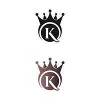lettre de couronne de luxe marque k lettre modèle vectoriel logo