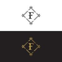 lettre de luxe marque f modèle de vecteur de conception de logo