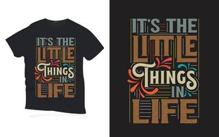 ce sont les petites pensées de la vie. Citations de motivation lettrage design de t-shirt. vecteur