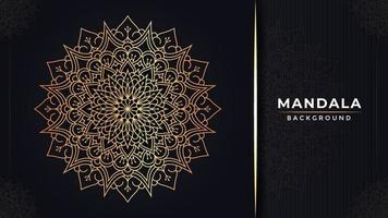 design de fond de mandala de luxe avec décoration de style islamique arabe de couleur dorée. vecteur