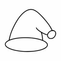 chapeau de père noël dans un style doodle. icône de vecteur. vecteur