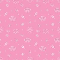 motif rose sans couture pour coudre des vêtements pour enfants. fond d'accessoires de princesse. impression sur tissu et papier d'emballage. papier peint pour pépinière. vecteur