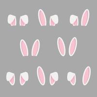 oreilles de lapin rose, ensemble d'oreilles de lapin de Pâques, mignon vecteur