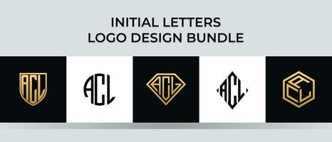 Paquet de conceptions de logo de lettres initiales acl vecteur
