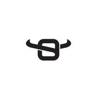 lettre o et conception de logo ou d'icône de taureau